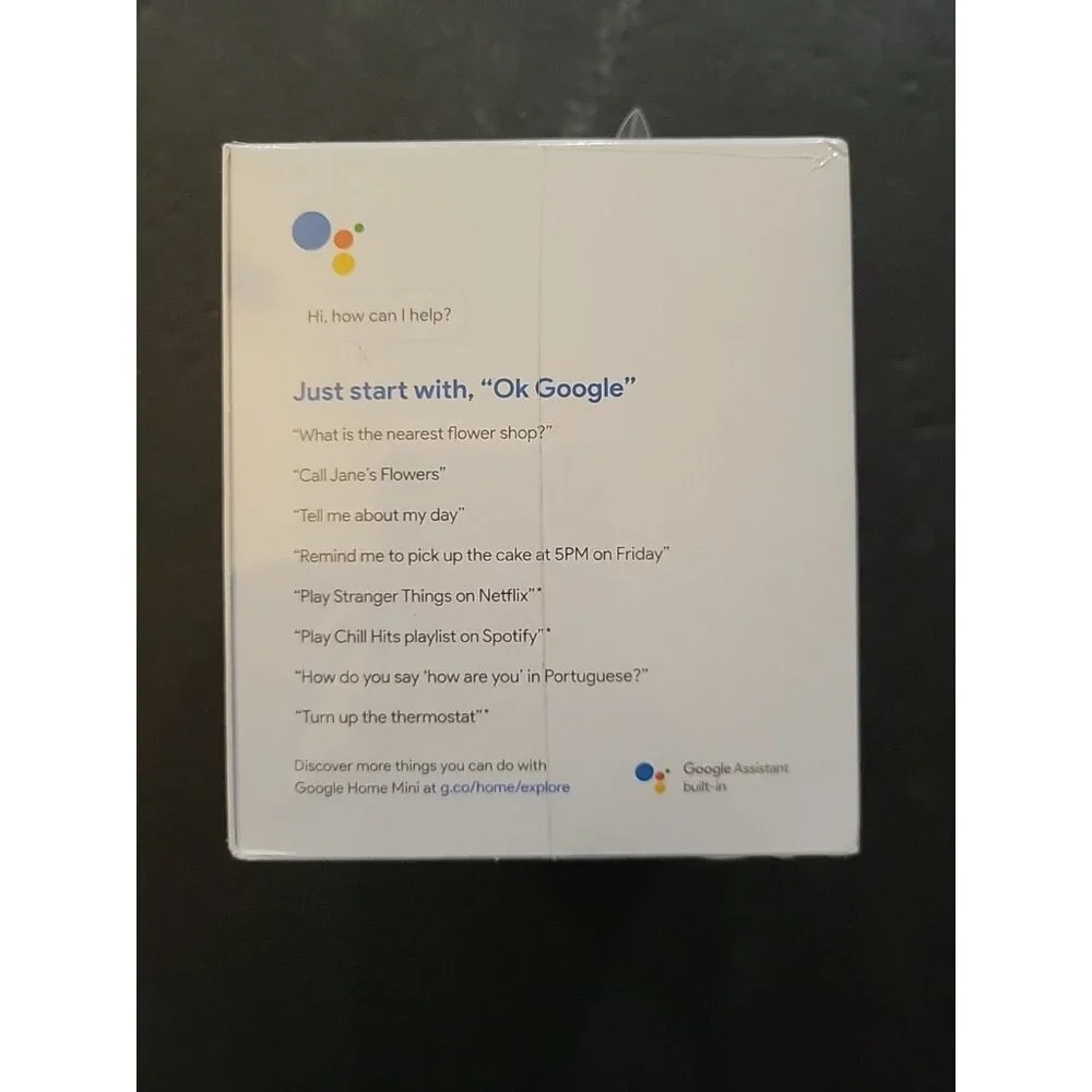 Google Home Mini Smart Assistant Charcoal (GA00216-US) NEW FACTORY SEALED